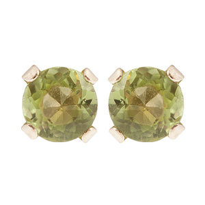 10K Gold Stud Earrings with 3mm Genuine Peridot